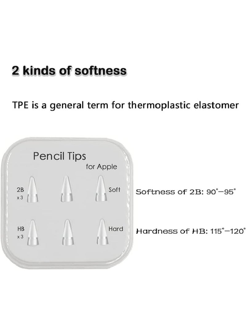 6 Pack Replacement Tips for Apple Pencil,Pencil Nibs Accessories for iPad Pro Pencil - Image 3