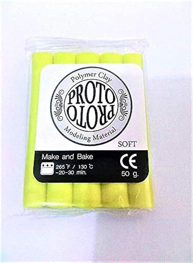 Proto fimo polymer clay yellow neon proto