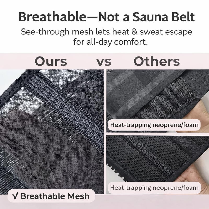 cybryeh Ultra Breathable & Thin Back Brace for Lower Back Pain â€“ Lightweight, Adjustable Back Brace Belt for Women and Men | Comfortable Lumbar Compression Brace for Sciatica, Scoliosis, Wear Under Clothing - Image 5
