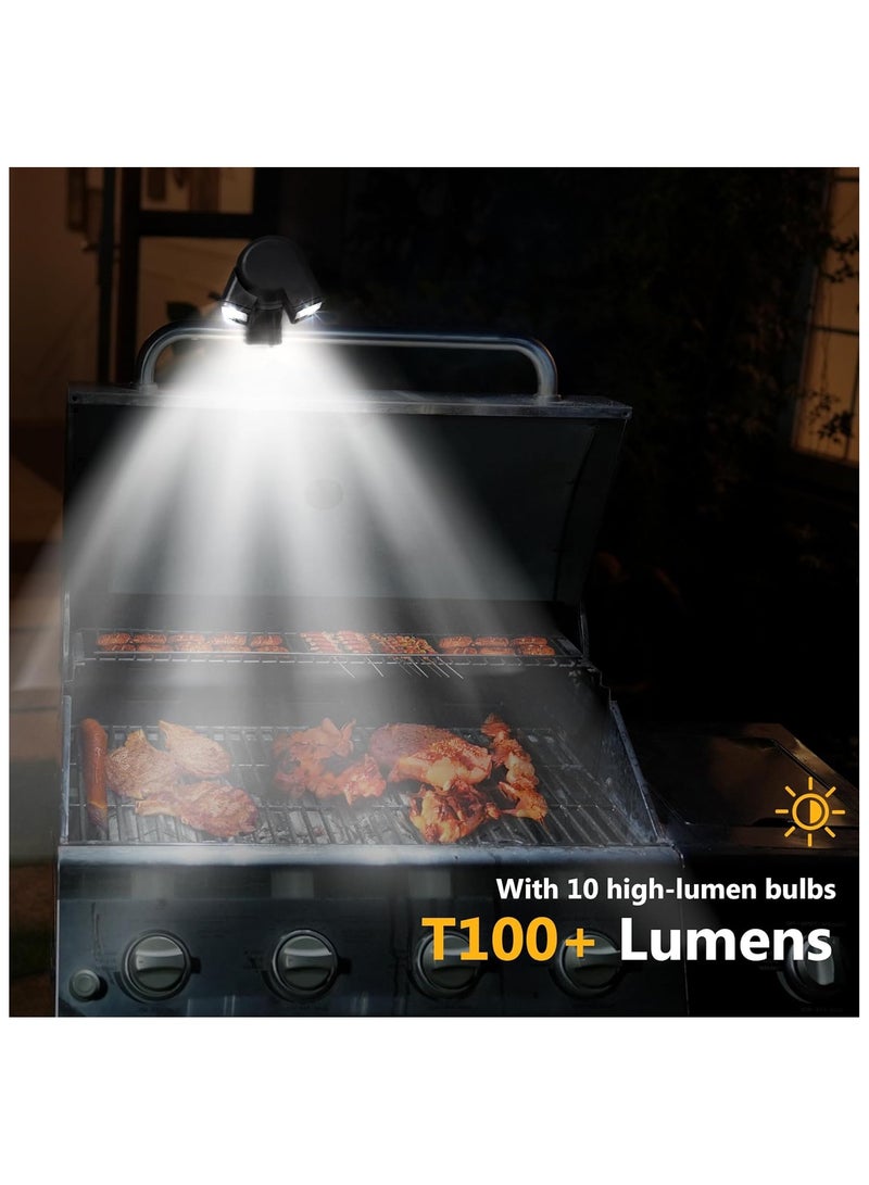 Soofam ضوء الشواء - ملحقات الشواء مع رأس مصباح مزدوج ساطع، ضوء مدخن للشواية، ملحقات الشواء للطهي في الهواء الطلق، إضاءة للشواء وركوب الدراجات، هدايا للرجال - Image 2