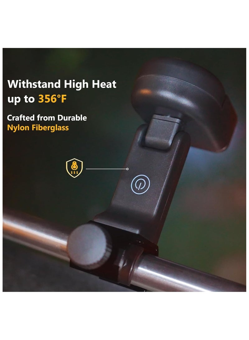 Soofam ضوء الشواء - ملحقات الشواء مع رأس مصباح مزدوج ساطع، ضوء مدخن للشواية، ملحقات الشواء للطهي في الهواء الطلق، إضاءة للشواء وركوب الدراجات، هدايا للرجال - Image 5