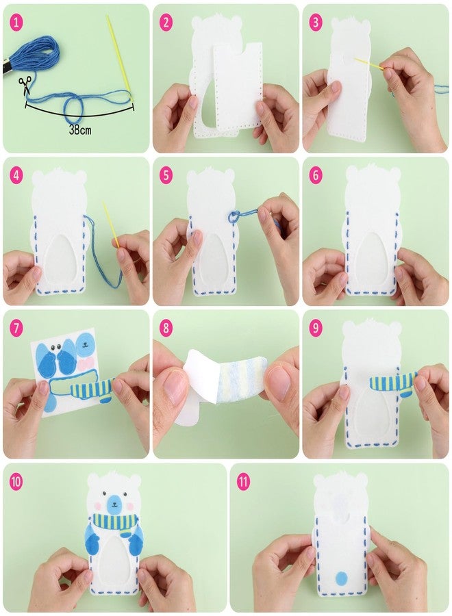 Funtopia Felt Sewing Crafts for Kids Ages 4-12, 10 Easy DIY Projects Kids Sewing Kit with Tutorial, Learn to Sew Plush Pillow Hanging Organizer Handbag, Beginner Sew Toys and Birthday Gift for Girls - Image 5