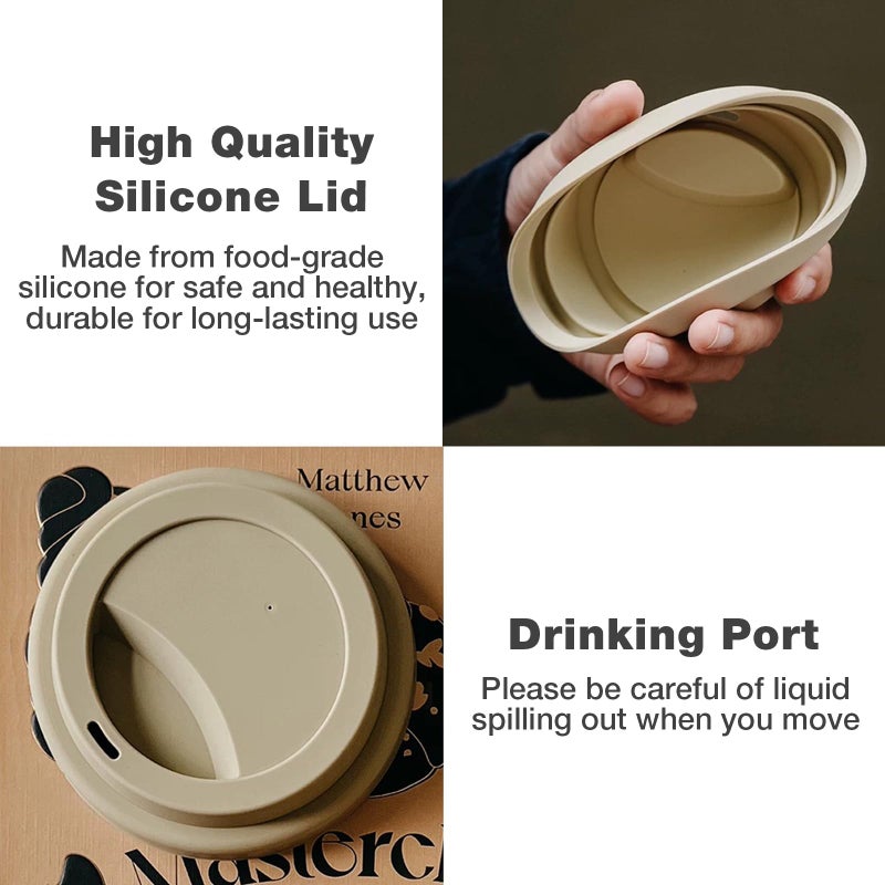 Gencywe Ceramic Travel Mugs with Silicone Lids, 15 oz Portable Coffee Mug Travel Unique To Go Mug, Reusable Coffee Cups with Non-Slip Sleeve, Cappuccino,Tea,Latte,Iced Coffee Cups, Dishwasher Safe - Image 5