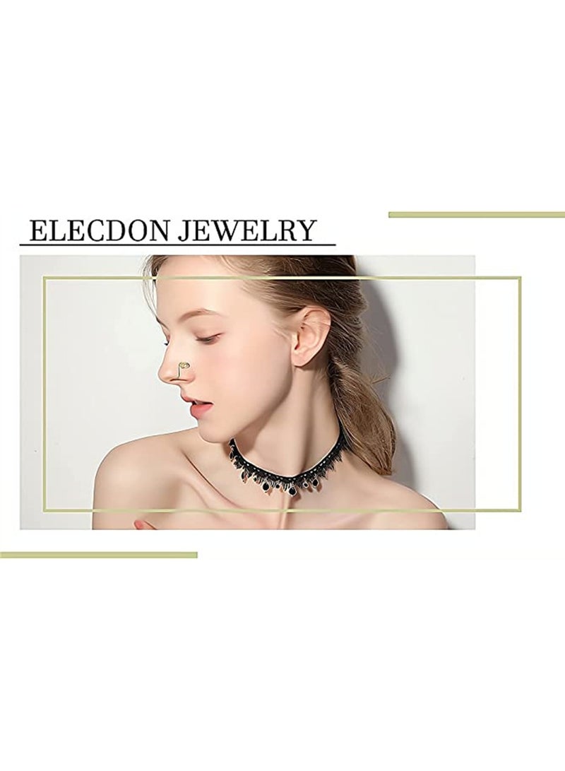 Trendy Non-Piercing Gold Nose Cuff Set 9pcs Stylish Clip-On Rings for Everyone Fashionable Fake Piercings - Image 2