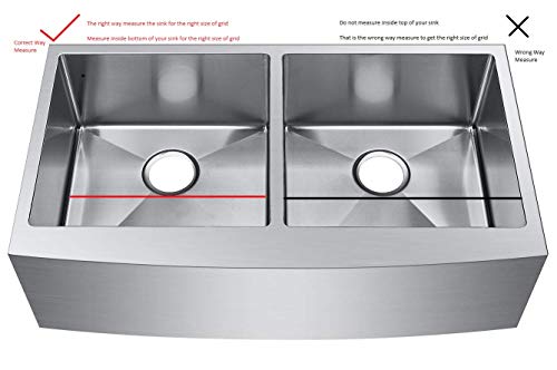 Starstar Kitchen Sink Bottom Grid, Stainless Steel, 25" x 15" - Image 3