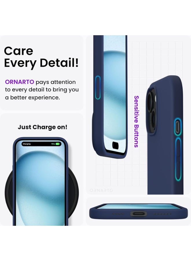 Generic iPhone 15 Case Liquid Silicone Case iPhone 15 Cover 6.1 inch Liquid Gel Rubber Soft Silky Touch Shockproof Thin Protective Cover Compatible with Apple iPhone 15  - Image 5