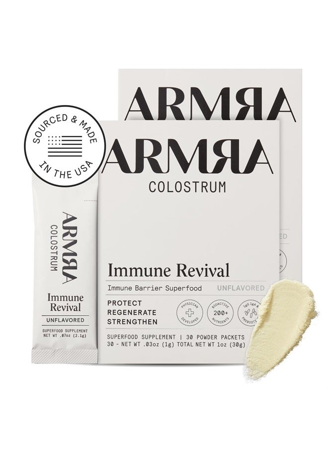 ARMRA - Colostrum™ Premium Powder, Grass Fed, Gut Health Bloating Immunity Skin & Hair, Contains 400+ Bioactive Nutrients, Potent Bioavailable, Keto, Gluten & Fat Free (Unflavored | 60 Servings) - Image 1