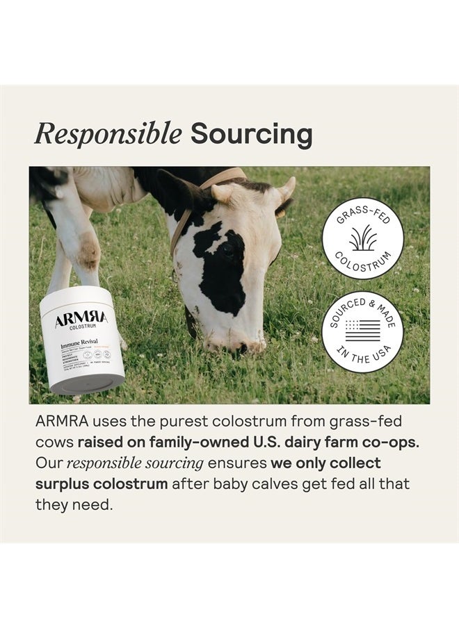 ARMRA - Colostrum™ Premium Powder, Grass Fed, Gut Health Bloating Immunity Skin & Hair, Contains 400+ Bioactive Nutrients, Potent Bioavailable, Keto, Gluten & Fat Free (Unflavored | 60 Servings) - Image 1