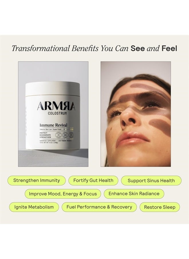 ARMRA - Colostrum™ Premium Powder, Grass Fed, Gut Health Bloating Immunity Skin & Hair, Contains 400+ Bioactive Nutrients, Potent Bioavailable, Keto, Gluten & Fat Free (Unflavored | 60 Servings) - Image 1