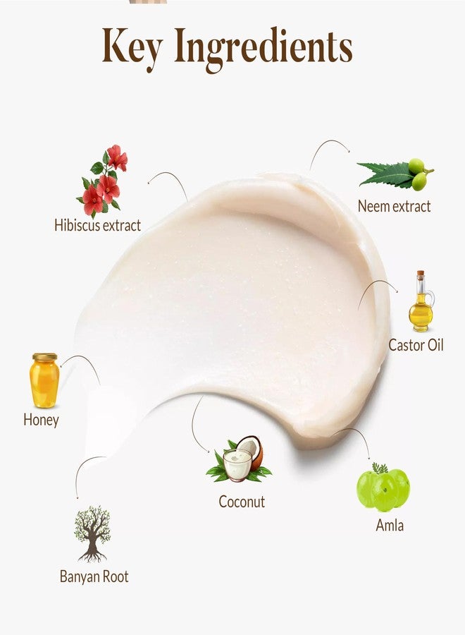 Ohria Ayurveda Amrut Beej Hair Treatment Mask for Hair Repair & Growth | With Coconut Butter, Banana Extract & Amla | Deep Conditioning, Frizz Control & Scalp Nourishment | 200 ml - Image 3
