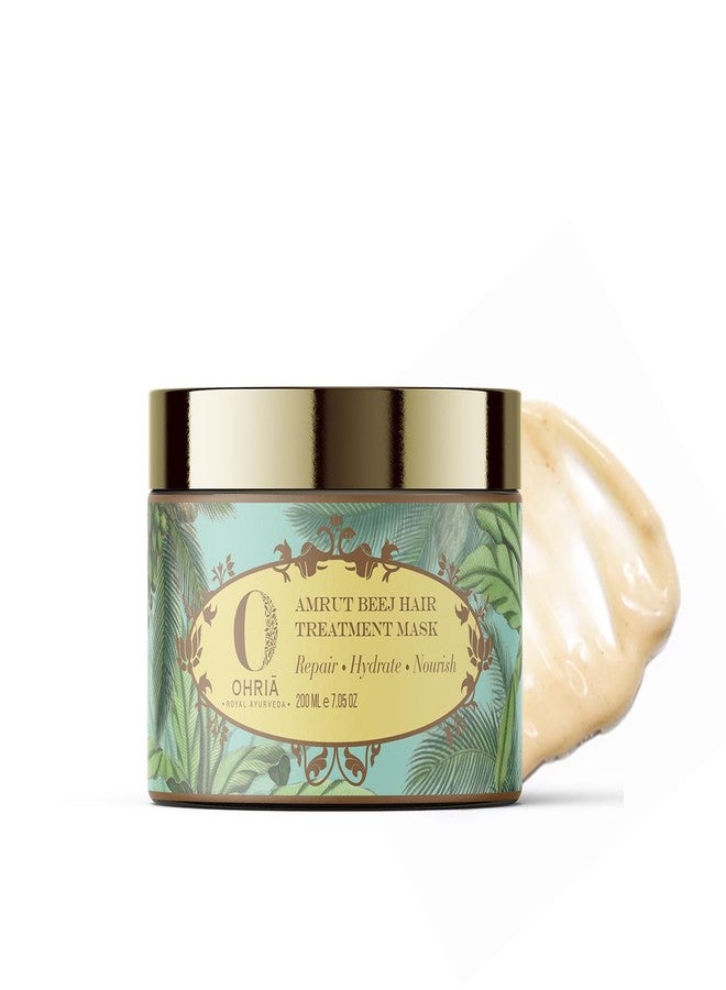 Ohria Ayurveda Amrut Beej Hair Treatment Mask for Hair Repair & Growth | With Coconut Butter, Banana Extract & Amla | Deep Conditioning, Frizz Control & Scalp Nourishment | 200 ml - Image 1