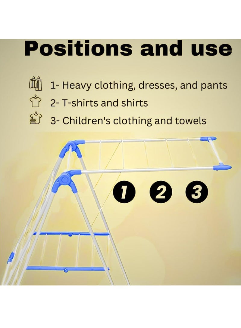 Foldable Clothes Drying Stand with Adjustable Wings Laundry hack Suitable for Indoor and Outdoor Use Laundry Hanging Stand  - Image 4