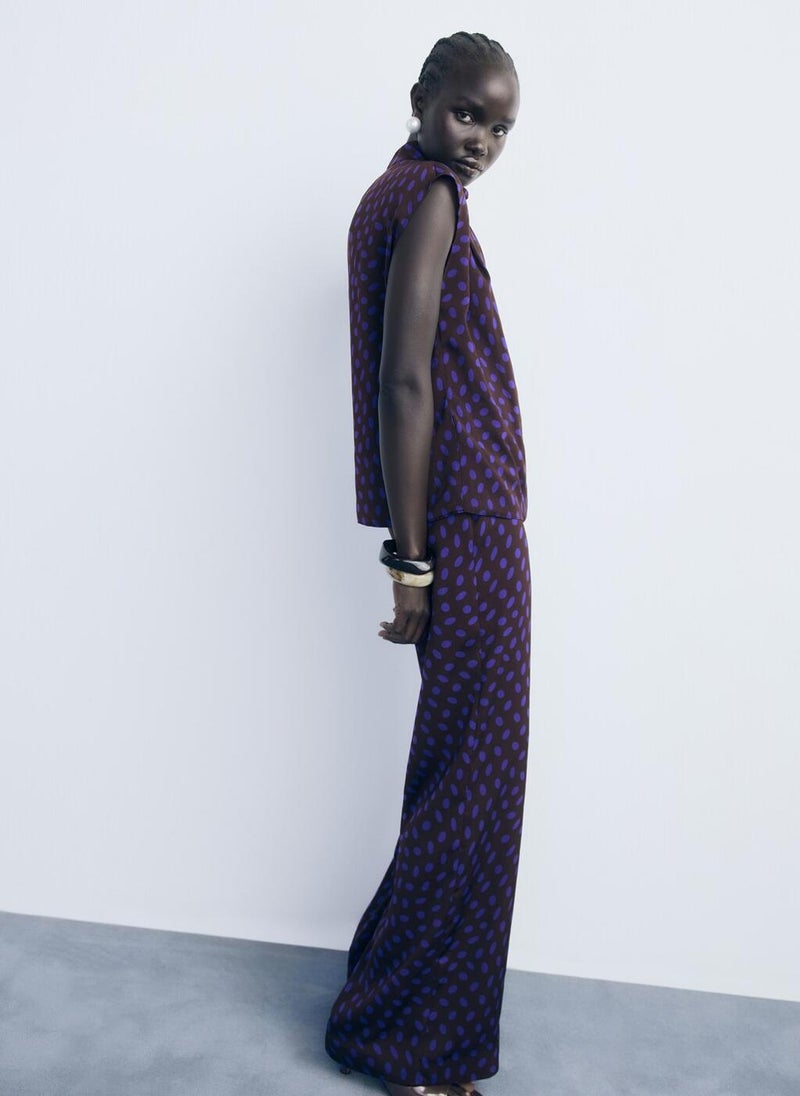 مانجو بلوزة منقطة بياقة ملتفة - Image 4