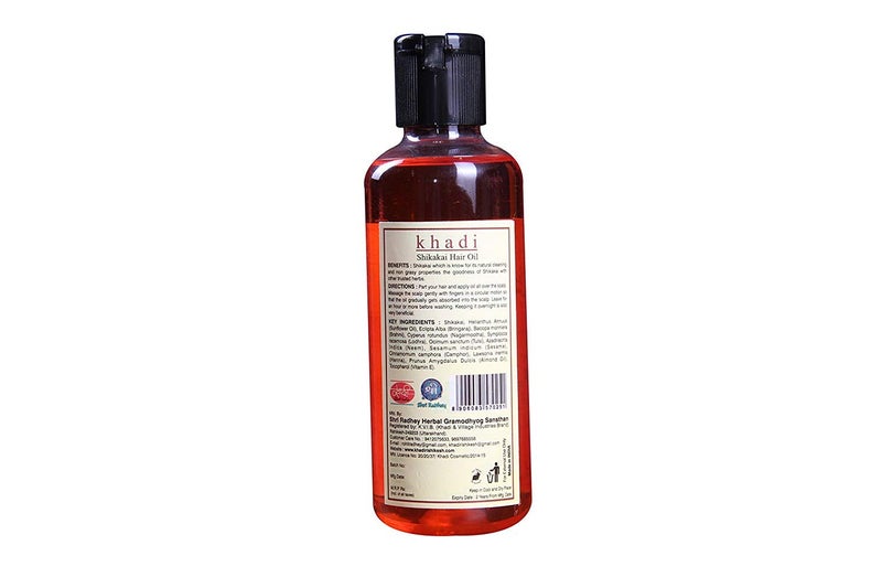 KHADI RISHIKESH Herbal Shikakai Hair Oil Combo Set Pack Of - 210ml X 3 (630ml) - Image 2