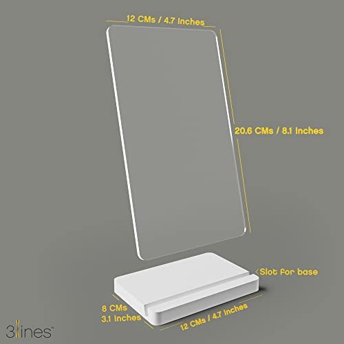 3 Lines to Do List Acrylic Board for Desk (12X8 CM) | Best Planner & Organiser | White Acrylic Base with Marker & Cleaning Fabric | Blank Transparent Planner | Small Size - Image 3