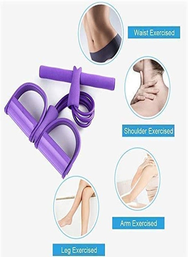 SPOONERY حزام مقاومة مطاطي طبيعي رباعي الأنابيب من سبونيري، مناسب لتمارين اليوغا، وتمارين اللياقة البدنية، وتمارين شد البطن، وتمارين تنحيف الساقين، مناسب للجنسين (متعدد الألوان). - Image 2