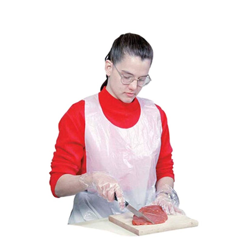 Vankcp 100 Pcs Disposable Aprons, 24'' x 42'' Plastic Waterproof Apron Painting Smock Eating Bibs for Adults Painting Party, Cooking, Housework, Picnic - Image 4