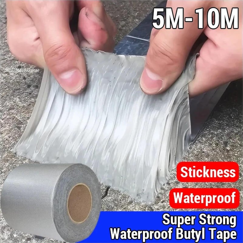 شريط العزل المائي من البوتيل 50 مم × 5 م ذاتي اللصق من رقائق الألومنيوم لإصلاح تشققات الأسقف والجدران والقنوات - Image 3