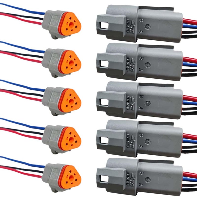 KITUREK 3 Pin Deutsch Car Waterproof Electrical Connector with 17AWG Cable Wire 3 Way Automotive Male and Female Plug Wiring Harness 3 Wire DT Pigtail for Cars Boats Trucks - Image 3