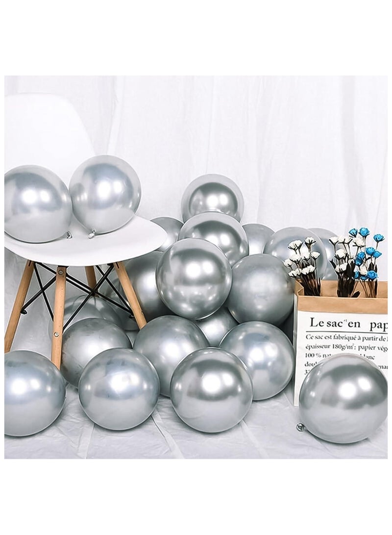154pcs Silver Balloons Different Sizes 18 12 10 5 Inches for Garland Arch, Chrome Metallic Silver Balloons for Birthday Baby Shower Graduation Wedding Anniversary Party Decorations - Image 4