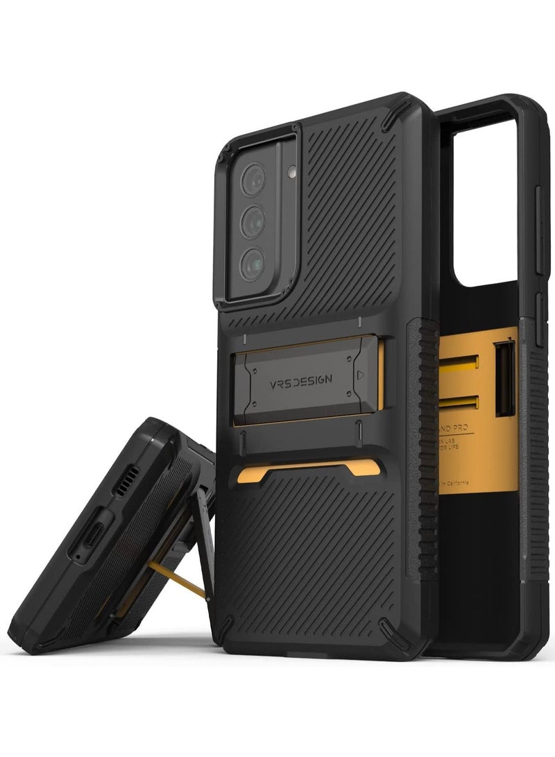 VRS Design Quick Stand Pro for Samsung Galaxy S21 FE 5G Case Cover with Kickstand (2022) - Black  - Image 1