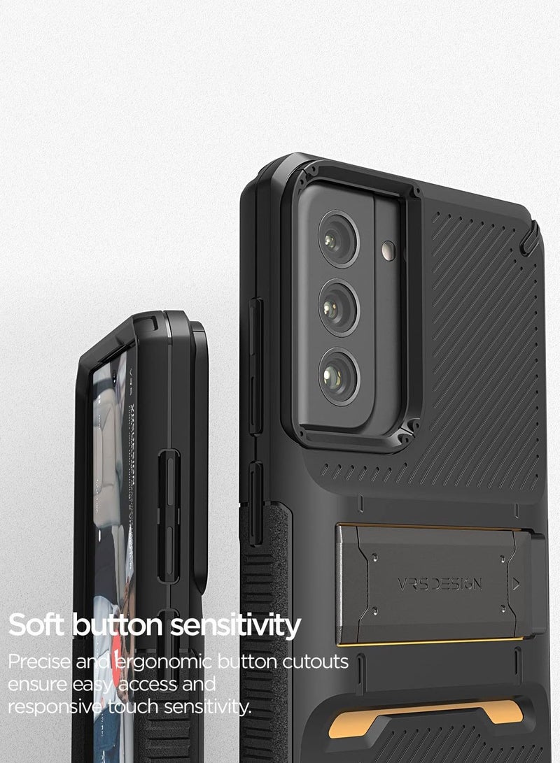 VRS Design Quick Stand Pro for Samsung Galaxy S21 FE 5G Case Cover with Kickstand (2022) - Black  - Image 4