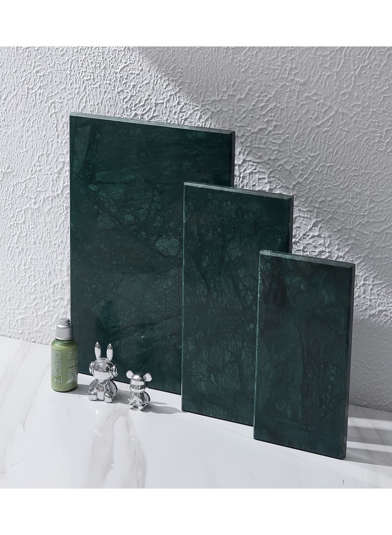 FUKE Natural Marble Tray Bathroom Green Marble Rectangular Vanity Tray Trays Stone Tray for Jewelry,Cosmetics,Candles,Lotion,Perfume - Image 5