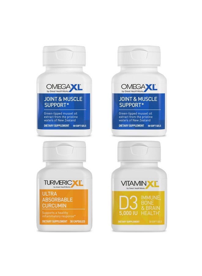 اوميغا اكس ال مجموعة مكونة من 4 قطع لدعم المناعة - (2) OmegaXL 60 Count + TurmericXL + VitaminXL D3 - لدعم صحة المناعة المثلى - Image 1