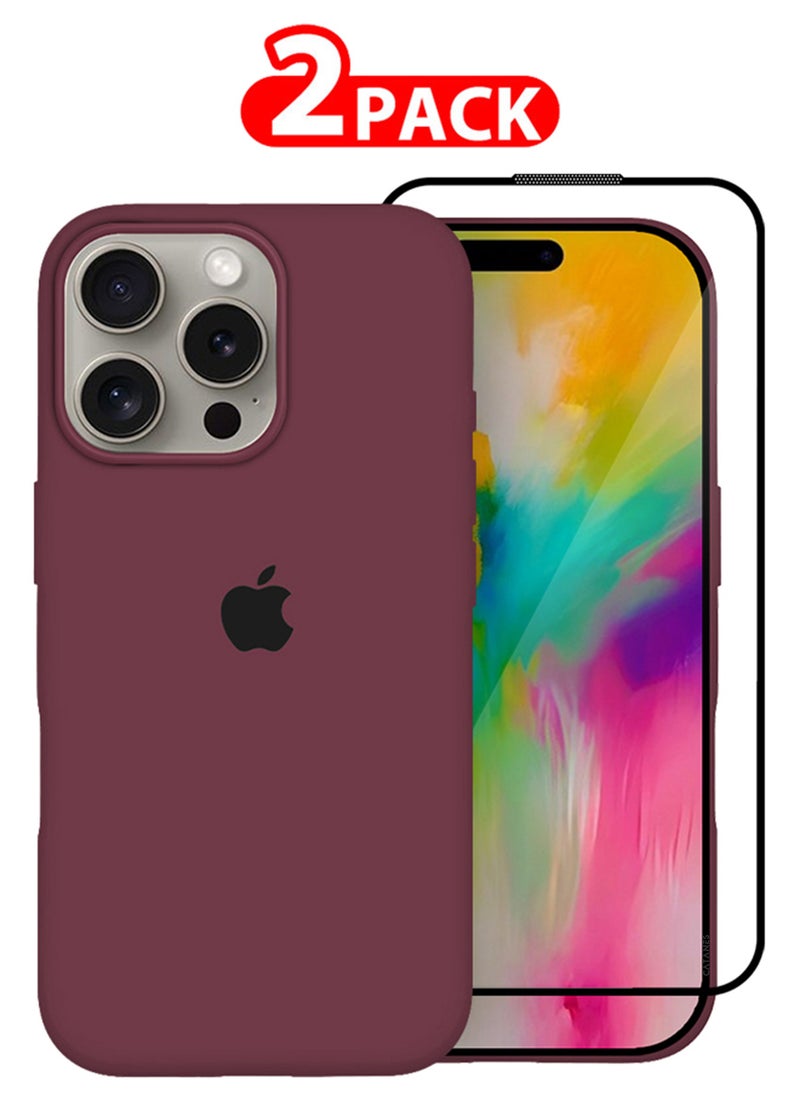 CATANES (for iPhone 16 Pro Max) 2 Pack Case and Screen Protector, Slim Silicone Case, Full Covered Anti Scratch Shockproof Protective Cover  - Image 1