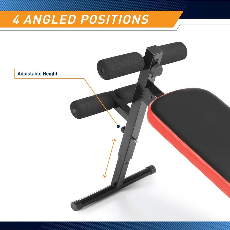 Marcy Utility Slant Board w/ Headrest – Folding Design with Adjustable Positions SB-4606 , Black/red , 29.00 x 18.00 x 59.00 inches - Image 3