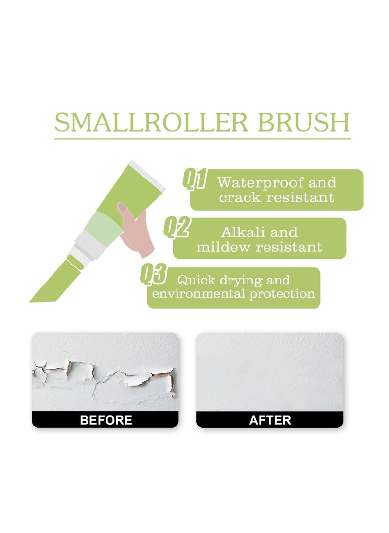 Small Roller Spackle Wall Repair Brush, 2-in-1 Small Rolling Brush Wall Paint Repair Tool, Portable Quick Drying and Waterproof Wall Roller Paint Repair Paste for Living Room, Bedroom, Bathroom  - Image 5