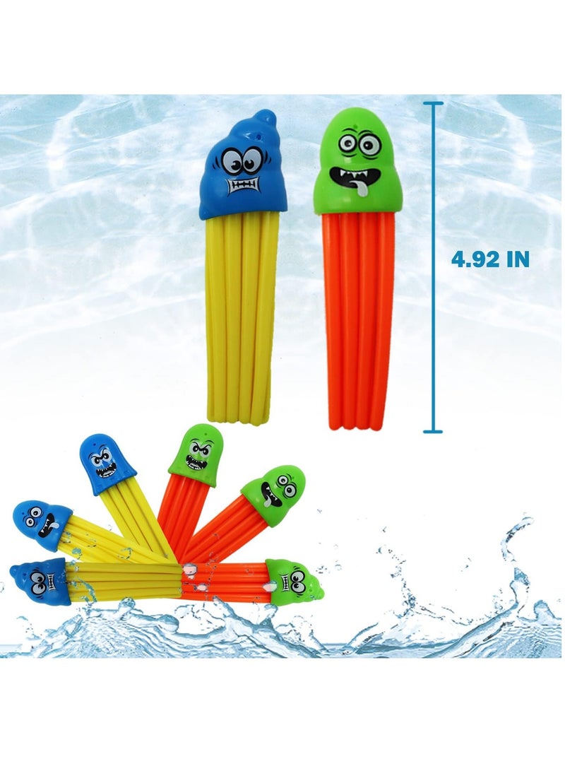 Rwnq Fast Diving Squid Toy Set – 6 Pieces – Made from durable, child-safe plastic with bright, multicolored designs that capture kids’ attention and make water play more exciting. Helps improve swimming skills and hand-eye coordination as children dive to retrieve them underwater. Perfect for pool or beach fun during vacations and summer activities – kids’ toys – pool toys – beach toys – water play toys – swimming accessories – summer gifts for children - Image 3