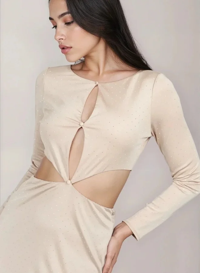 ليتل مسترس فستان ماكسي مزين بالمنك