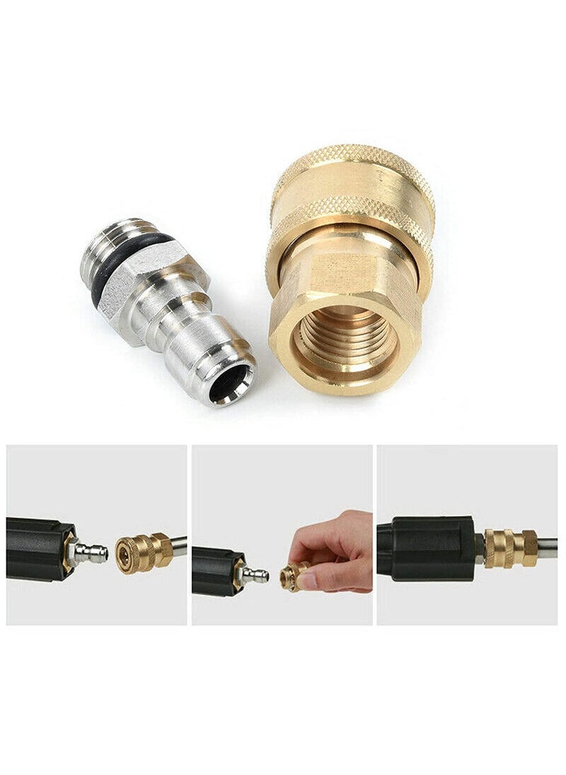 Aimex Aimex Quick Connector Coupler Set Adapter for Pressure Washer Gun 14 Steel and 14 Brass  - Image 3