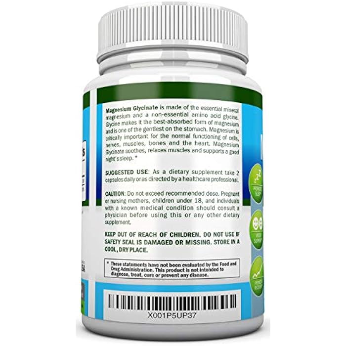 NutriONN Magnesium Glycinate - 1600 mg - 180 Vegan Capsules - Maximum Absorption - Chelate Vegan Supplement - High Bioavailability - Great for Heart Health and Muscle Cramps - Image 3