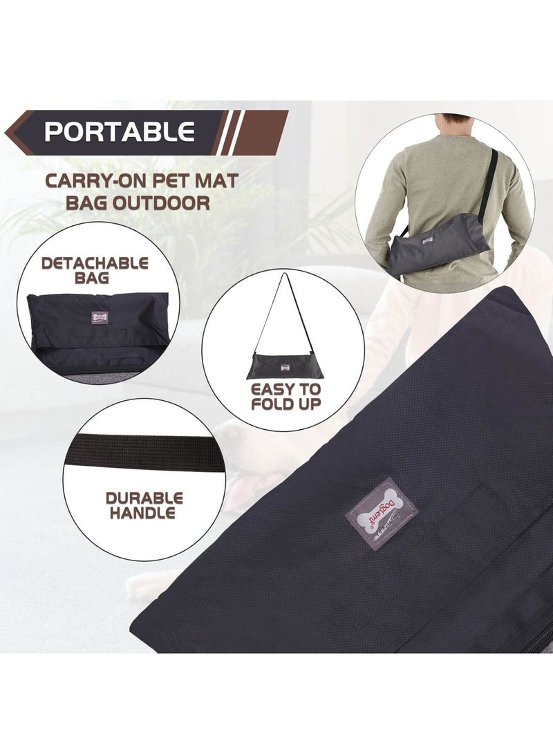 SOLARAE Outdoor Pet Dog Mat Pad, 39"x 28" Portable Reversible Outdoor Dog Bed, Reusable Waterproof Pet Sleeping Mat, Easy to Clean, Camping Travel Pet Mat for Small Medium Large Dogs, Black - Image 3