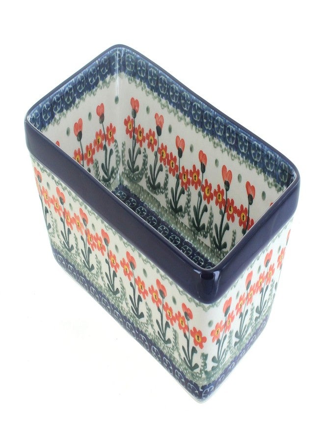 Blue Rose Pottery Blue Rose Polish Pottery - Orange Peach Posy Loaf Baker - 8.25" x 4.75" - Ceramic Bread Baking Dish for Baking & Serving Loaves - Image 1