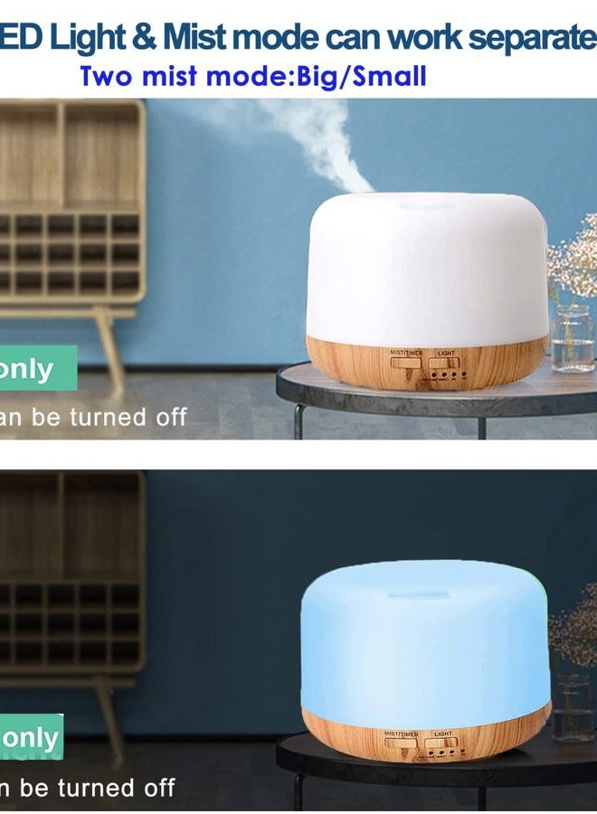 CHOUWEEK Oil Diffuser Humidifier 300ML,Electric Ultrasonic Air Aroma Diffusers Vaporizer,Scent Mist Defuser with Remote,Auto-Off,7led Color Changing Light for Large Bed Room,Home,Office - Image 3