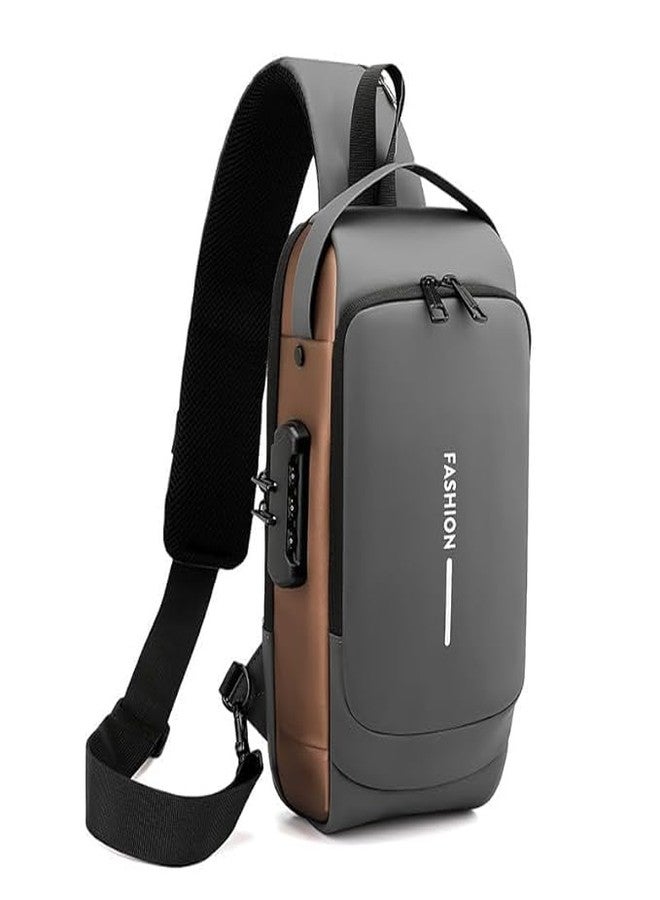 Simxen Anti-Theft Sling Bag Business Men Bag Chest Crossbody Bags with USB Charging Port Waterproof Small Backpack for Outdoor Work Hiking Running Sport Travel Bag - Image 1