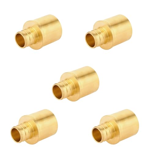 GUOFIS 5Pack GUOFIS PEX A Expansion Brass Fittings12 Pex X 34 Female Sweat Adapter Only for Pexa TubingOver the Copper PipeASTM F1960PEX19600585Pack - Image 1