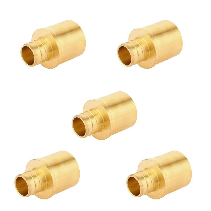 GUOFIS 5Pack GUOFIS PEX A Expansion Brass Fittings12 Pex X 34 Female Sweat Adapter Only for Pexa TubingOver the Copper PipeASTM F1960PEX19600585Pack - Image 2
