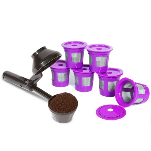 Perfect Pod 2-Item Bundle: 6-Pack Cafe Save 1-Stream Reusable K Cup Coffee Filters + EZ-Scoop 2 Tbsp Scoop with Integrated Funnel, Refillable Pod Capsule For Use with Keurig & Select Single Cup Coffee Maker - Image 1
