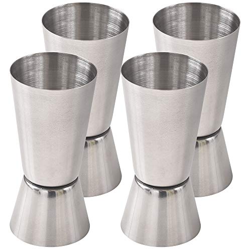 Newk Double Jigger for Bartending, 1/2 & 1 Oz(15 & 30 ML) Stainless Steel Cocktail Measuring Jigger (Set of 4) - Image 1