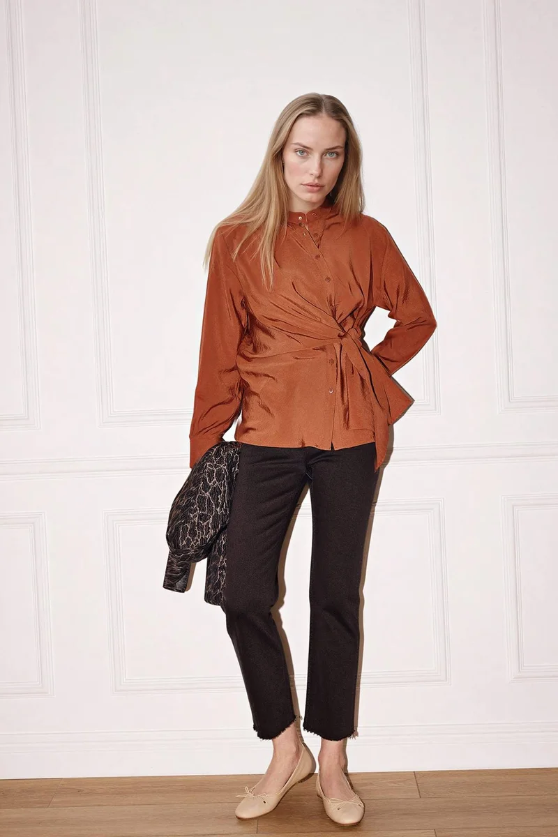 ديفاكتو Relax Fit Modal Long Sleeve Shirt