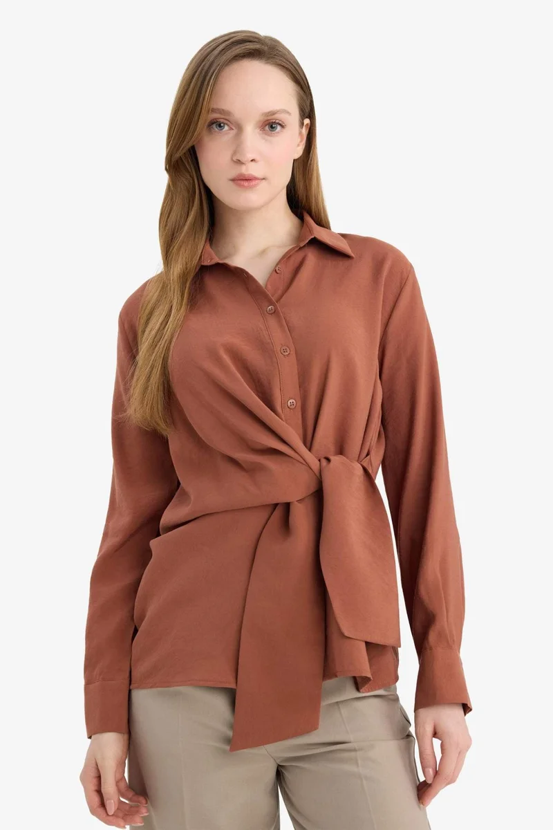 ديفاكتو Relax Fit Modal Long Sleeve Shirt