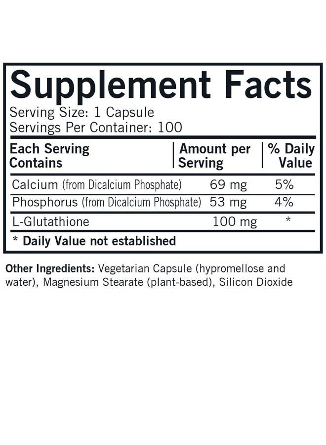 Kirkman Reduced L-Glutathione 100 mg - Hypoallergenic | 100 Vegetarian Capsules | Antioxidant - Image 2