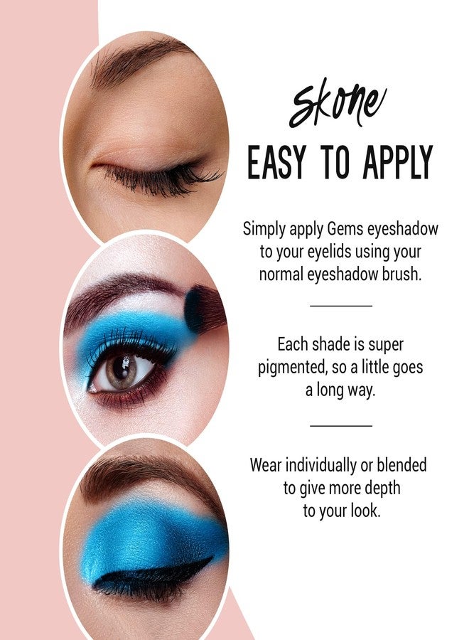 Skone Cosmetics Gems Eye Shadow, Highly Pigmented, Longwear Eye Makeup, Single Eyeshadow with Pro Shimmery Finish - Ultra-Blendable, Slightly Shimmer Shades - Blue Eyeshadow - Candles - Image 4