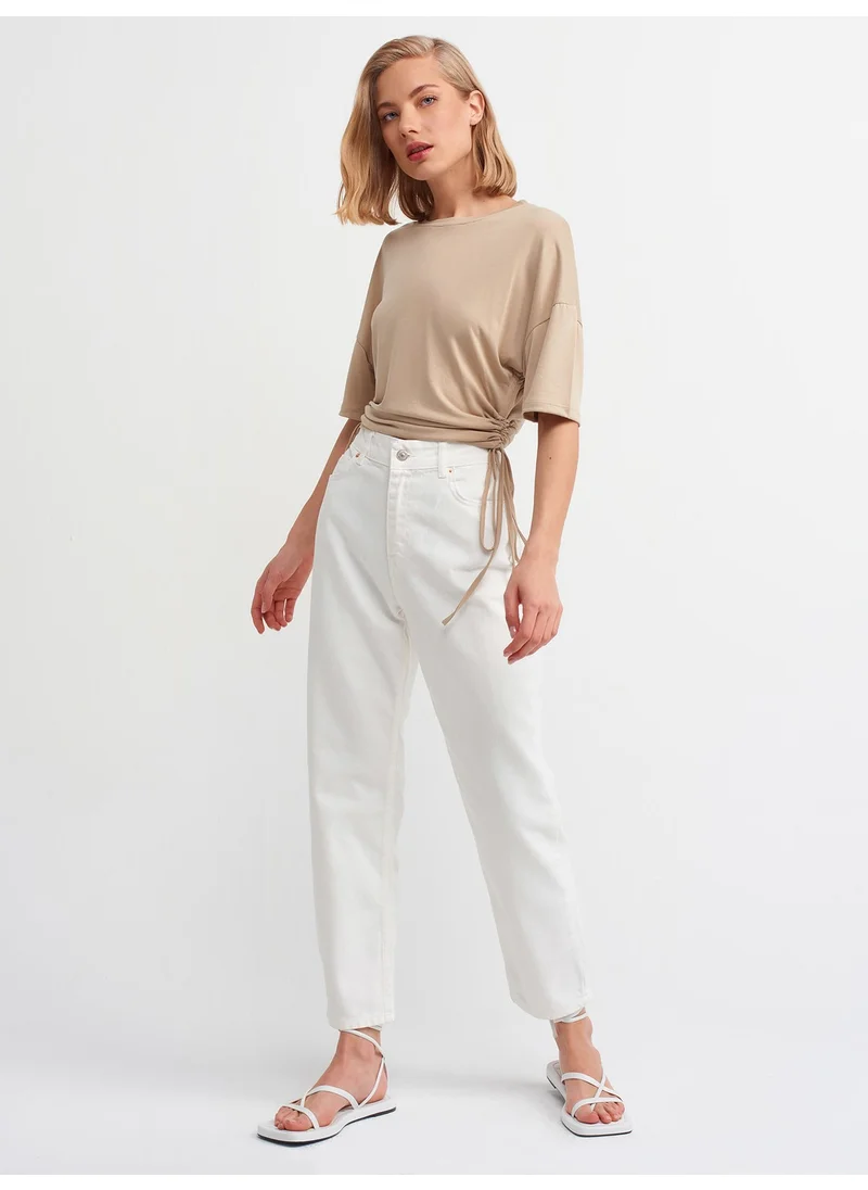 Dilvin 3790 T-shirt with side laces - Beige