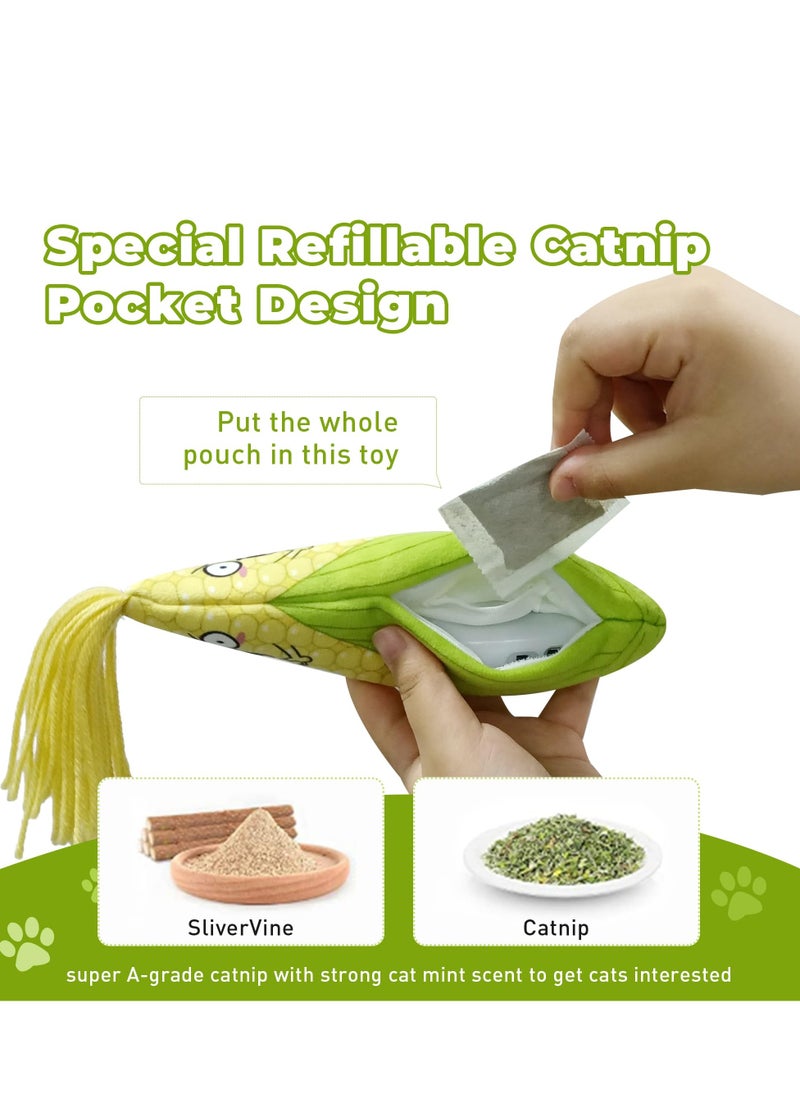 Generic - Cat Toys Flopping Corn with Silver Vine and Catnip Rechargeable Moving Cat Kicker Toy Floppy Wiggle Toys for Small Dogs Interactive Motion Kitten Kitty Exercise Toys - Image 1