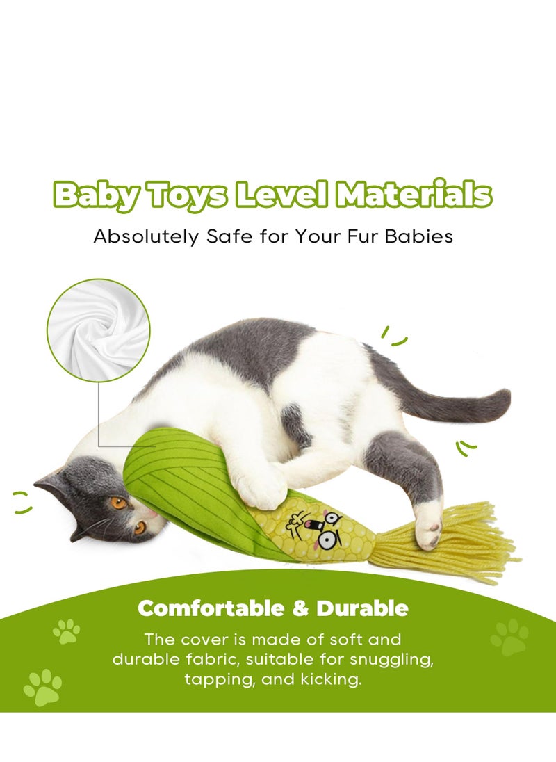Generic - Cat Toys Flopping Corn with Silver Vine and Catnip Rechargeable Moving Cat Kicker Toy Floppy Wiggle Toys for Small Dogs Interactive Motion Kitten Kitty Exercise Toys - Image 1